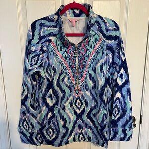 Lilly Pulitzer 1/2 Zip Skipper Popover - XL